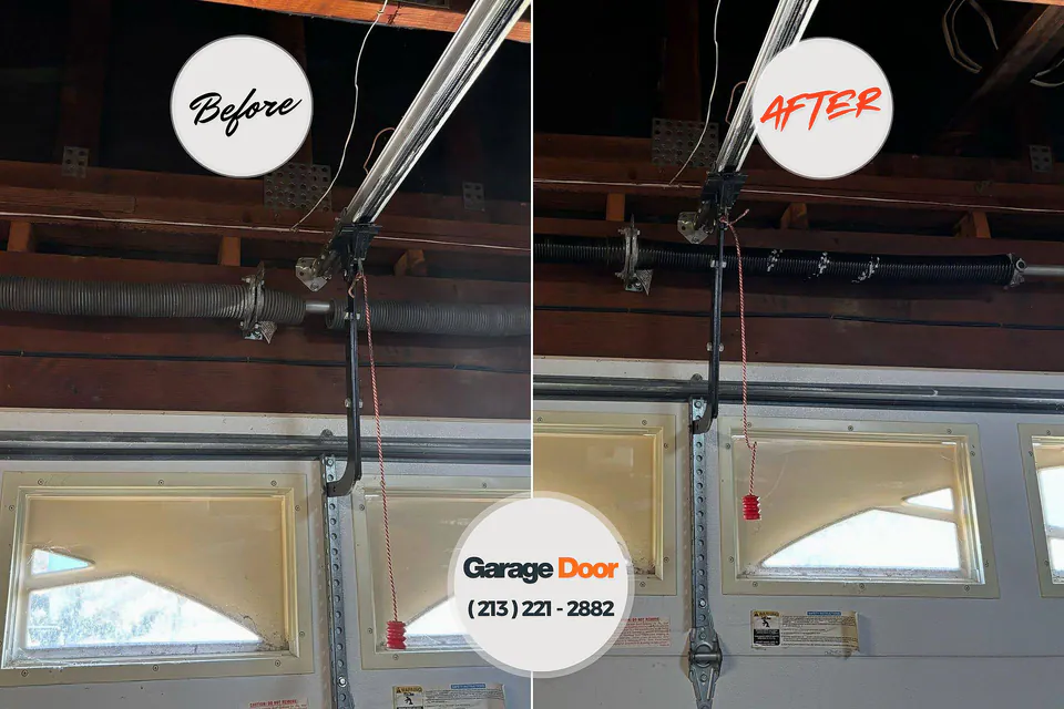 Before and after: garage door repair Bargaintown, NJ